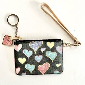 Dooney & Bourke Y2K Hearts Collection Wrislet Black Multi with Charm Keychain